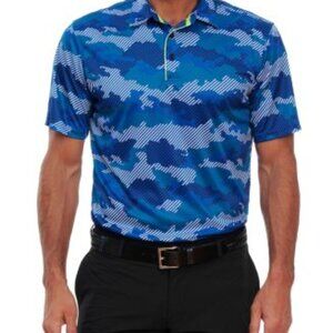 ROBERT GRAHAM Braidwood performance polo shirt sz XL camo print